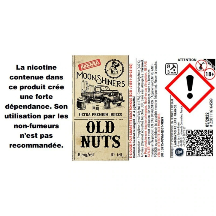 Old Nuts Moonshiners 10 ml - Le French Liquide